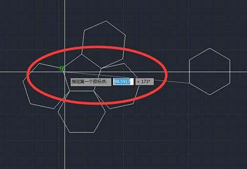 CAD多個(gè)六邊形對齊的方法